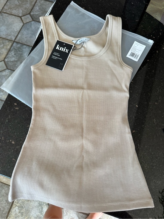 knix Tops - knix Sculptrib Cotton Tank in beige